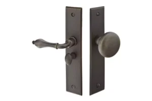 Emtek Screen Door Lock - Rectangular style Sandcast Bronze 1-1/4" x 6"