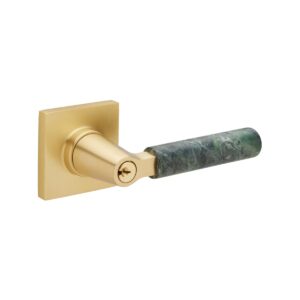 Emtek Select L-Square Green Marble Key In Leverset