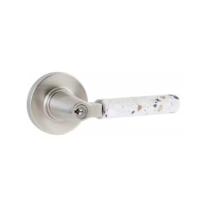 Emtek Select L-Square Light Terrazzo Key In Lever