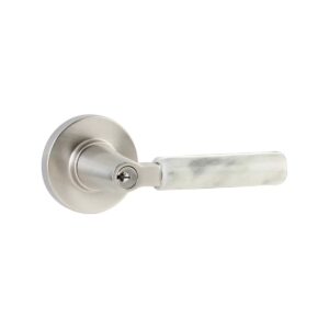 Emtek Select L-Square White Marble Key In Lever