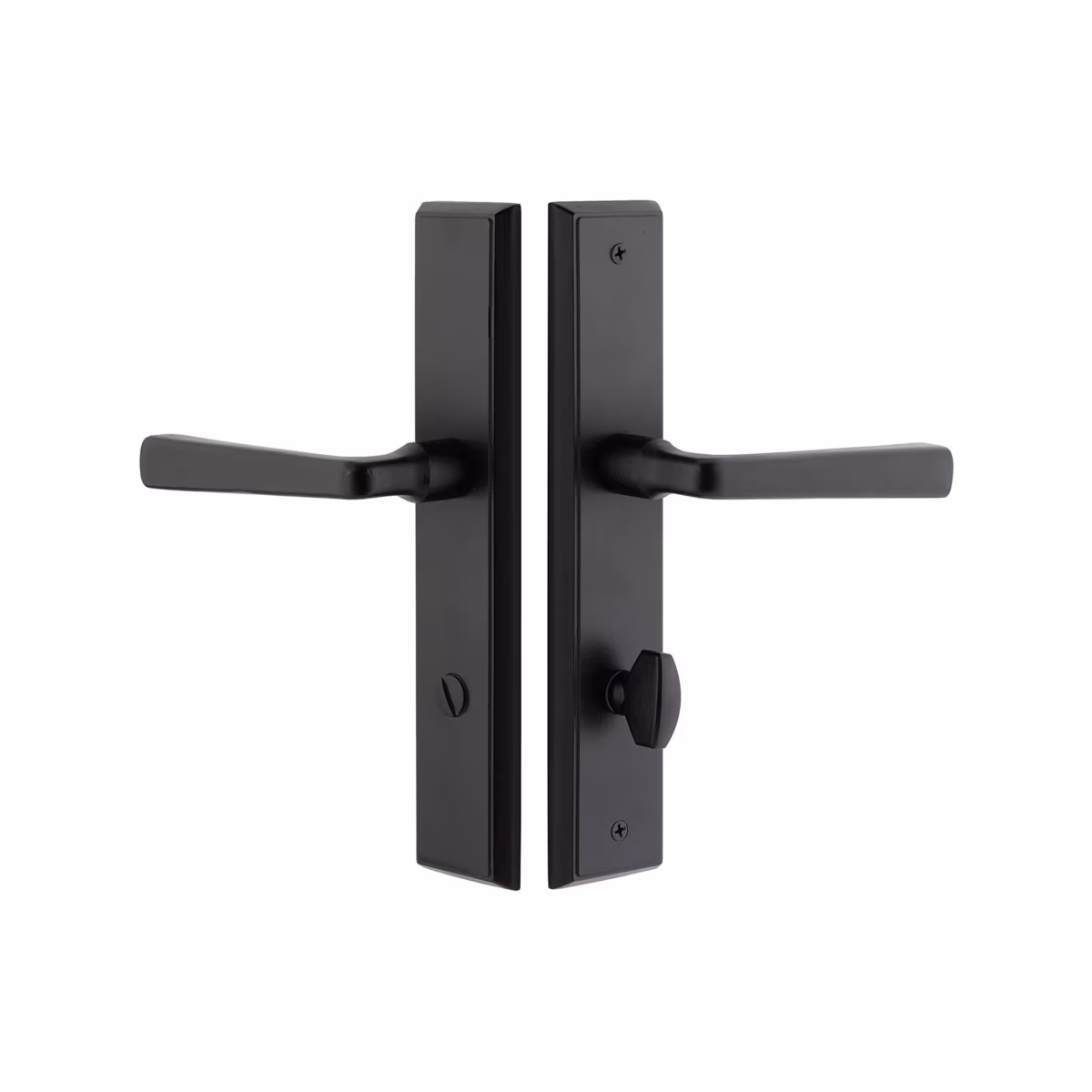 Emtek 10" Sandcast Rectangular Stretto Narrow Trim Lockset