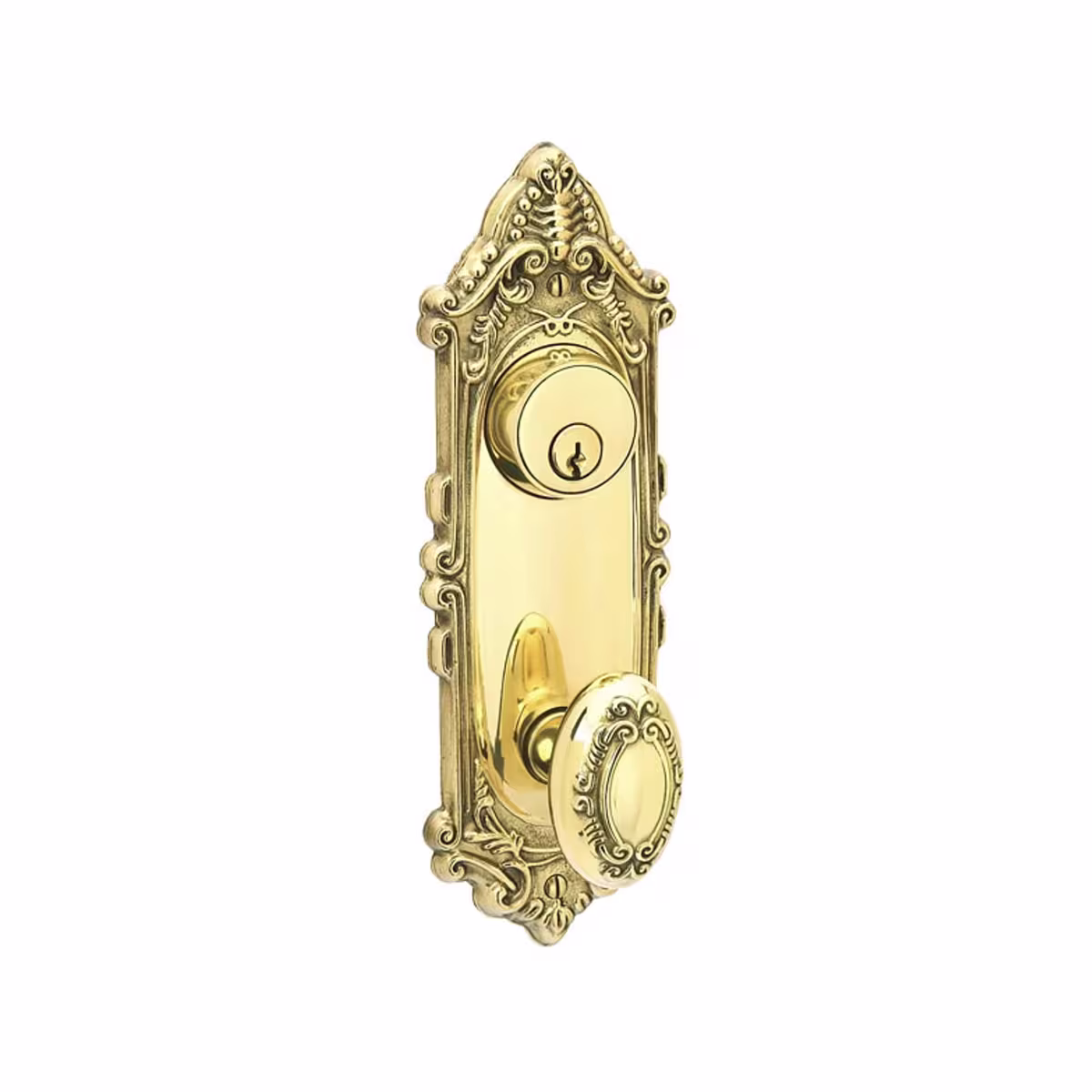 Emtek Victoria Sideplate Lockset-Brass Keyed/Non-Keyed - Image 2