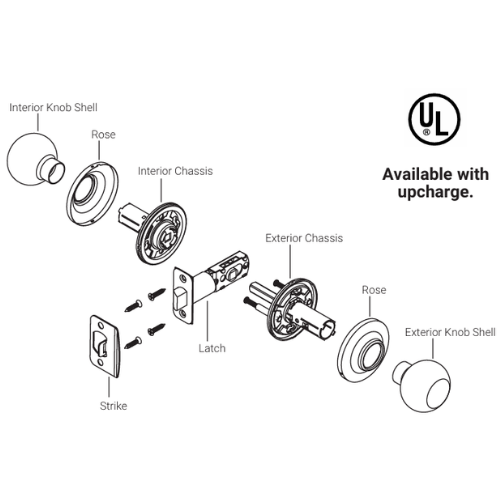 Accentra Heritage Collection GRADE 3 Oasis (O) Entry Knobset - Image 2